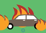 Ilustrasi Mobil Terbakar.